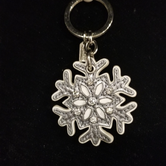Coach Silver Snowflake with Rhinestones Keychain - Picture 2 of 5